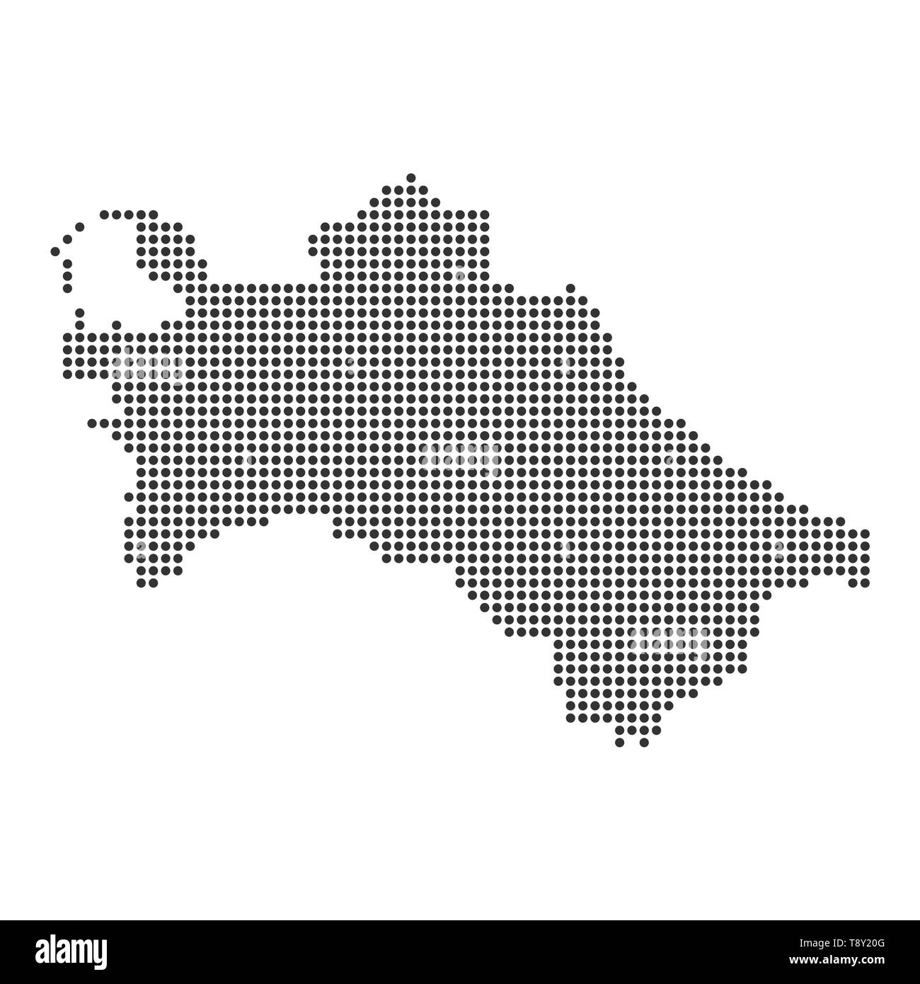 Karte mit Dot - Turkmenistan. Für Ihr Design Template Stock Vektor