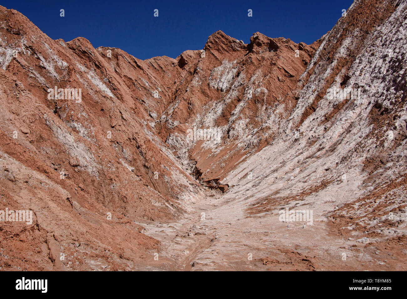 Beeindruckende Wüstenlandschaft im Valle Marte, San Pedro de Atacama, Chile Stockfoto