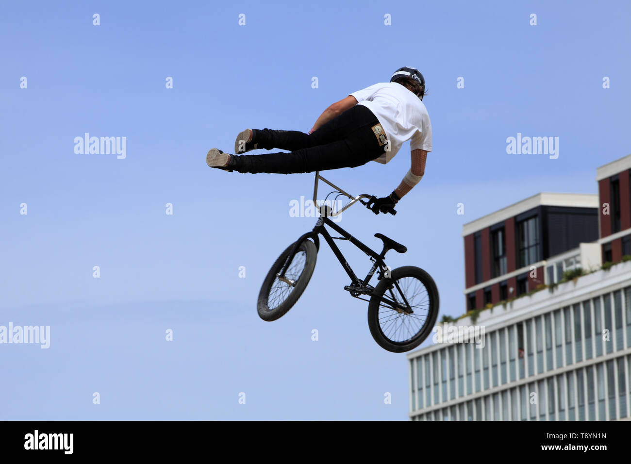 Internationales Festival für Extreme Sports statt, am Ufer des Flusses Lez in Montpellier, Frankreich Stockfoto