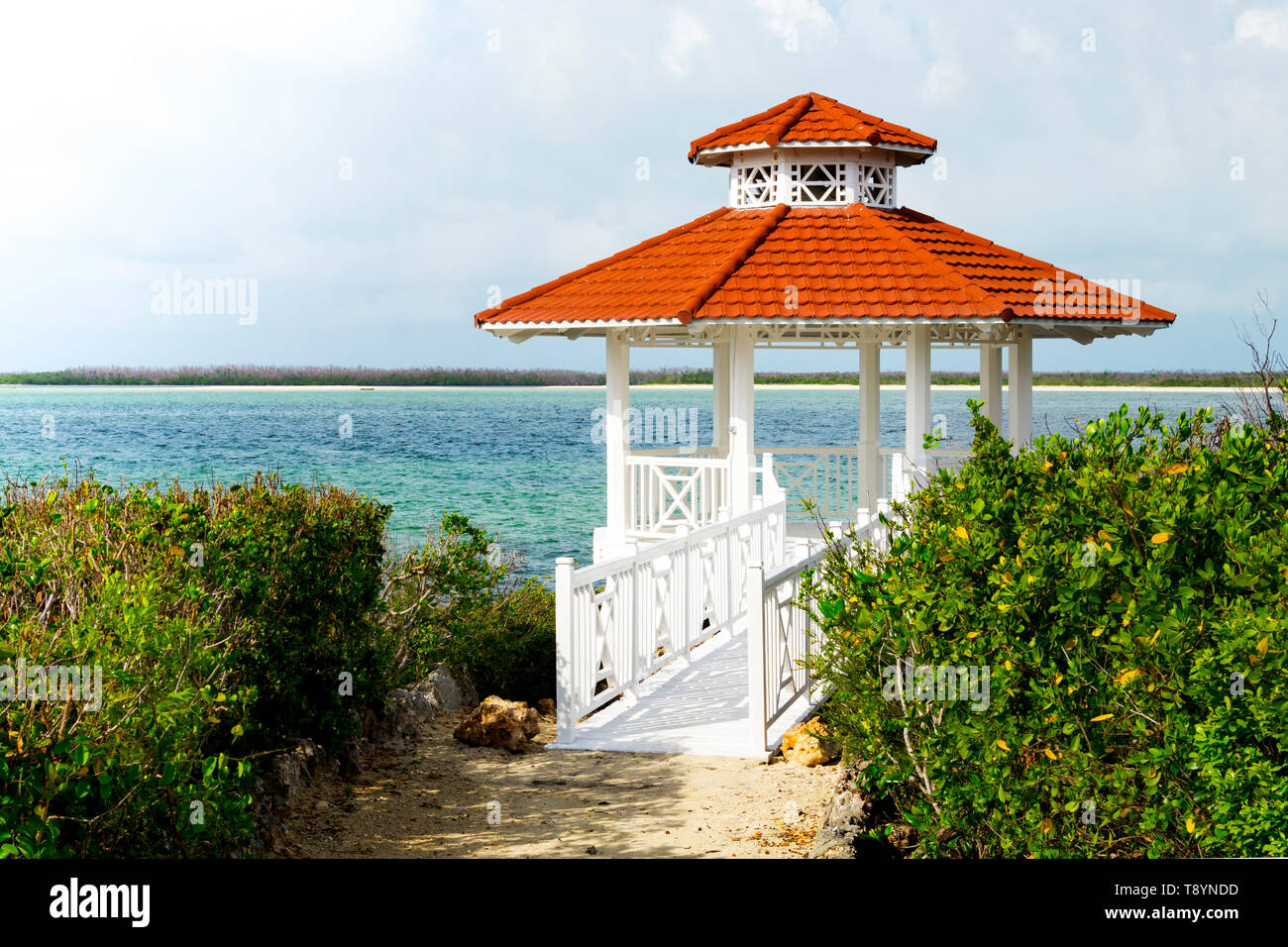 Schönen Pavillon am Strand Stockfoto