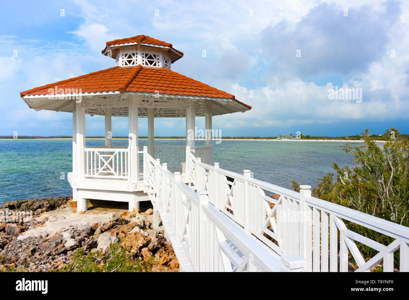 Schönen Pavillon am Strand Stockfoto