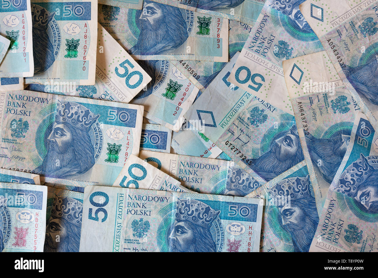 Polnische Banknoten 50 Zloty geschäftlichen Hintergrund Stockfoto