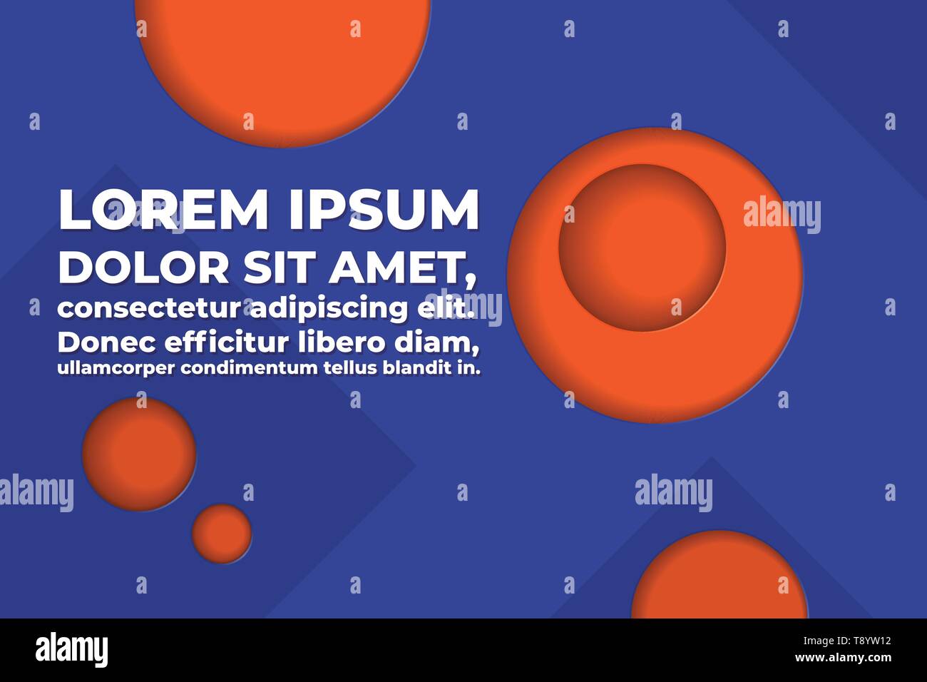 Abstrakte Kreis formen vector Hintergrund und Text raum-orange und blau Stock Vektor