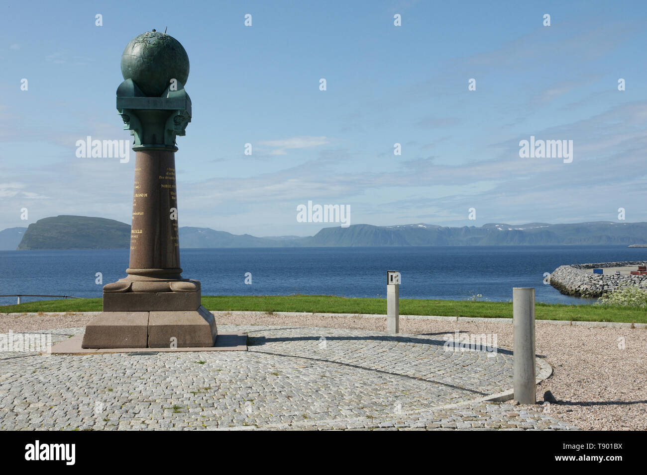 Die struve Geodetic Arc von Hammerfest in Norwegen Stockfoto