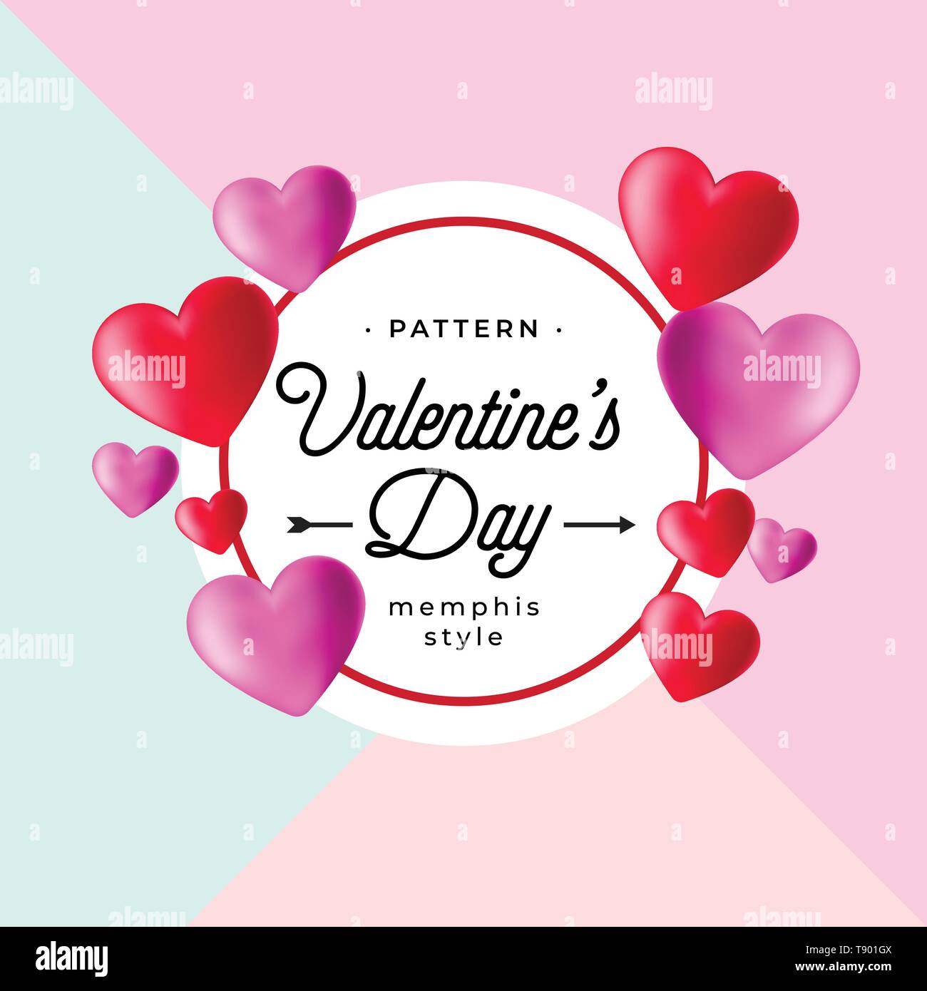 Hand gezeichnet Valentines Tag realistischen Stil Vektor Stock Vektor