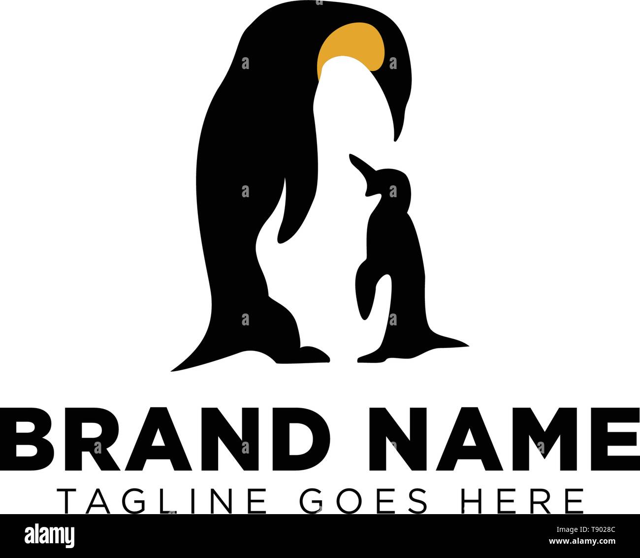 Pinguin pflege Logo Design Vektor icon-Element isoliert Abbildung Stock Vektor