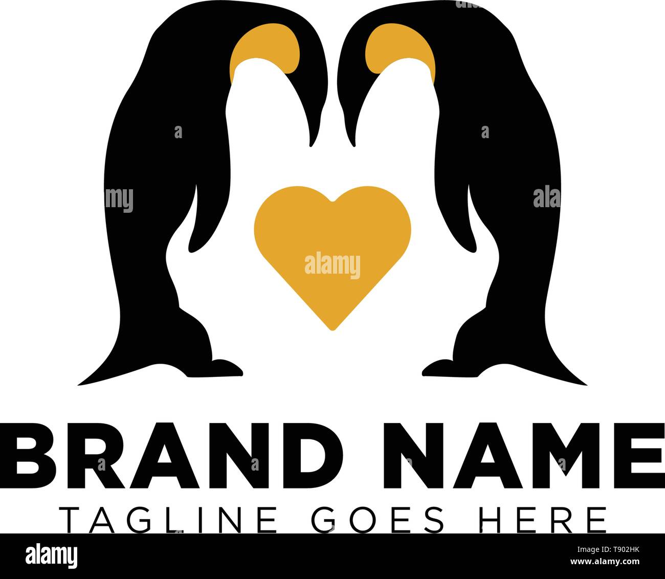 Pinguin pflege Logo Design Vektor icon-Element isoliert Abbildung Stock Vektor