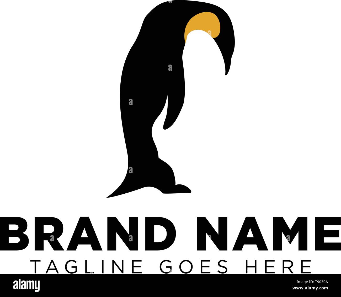 Pinguin pflege Logo Design Vektor icon-Element isoliert Abbildung Stock Vektor