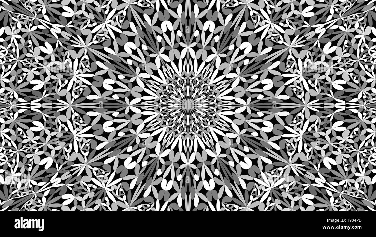 Grau abstrakte Botanischen verzierten Mandala Muster Hintergrund Stock Vektor