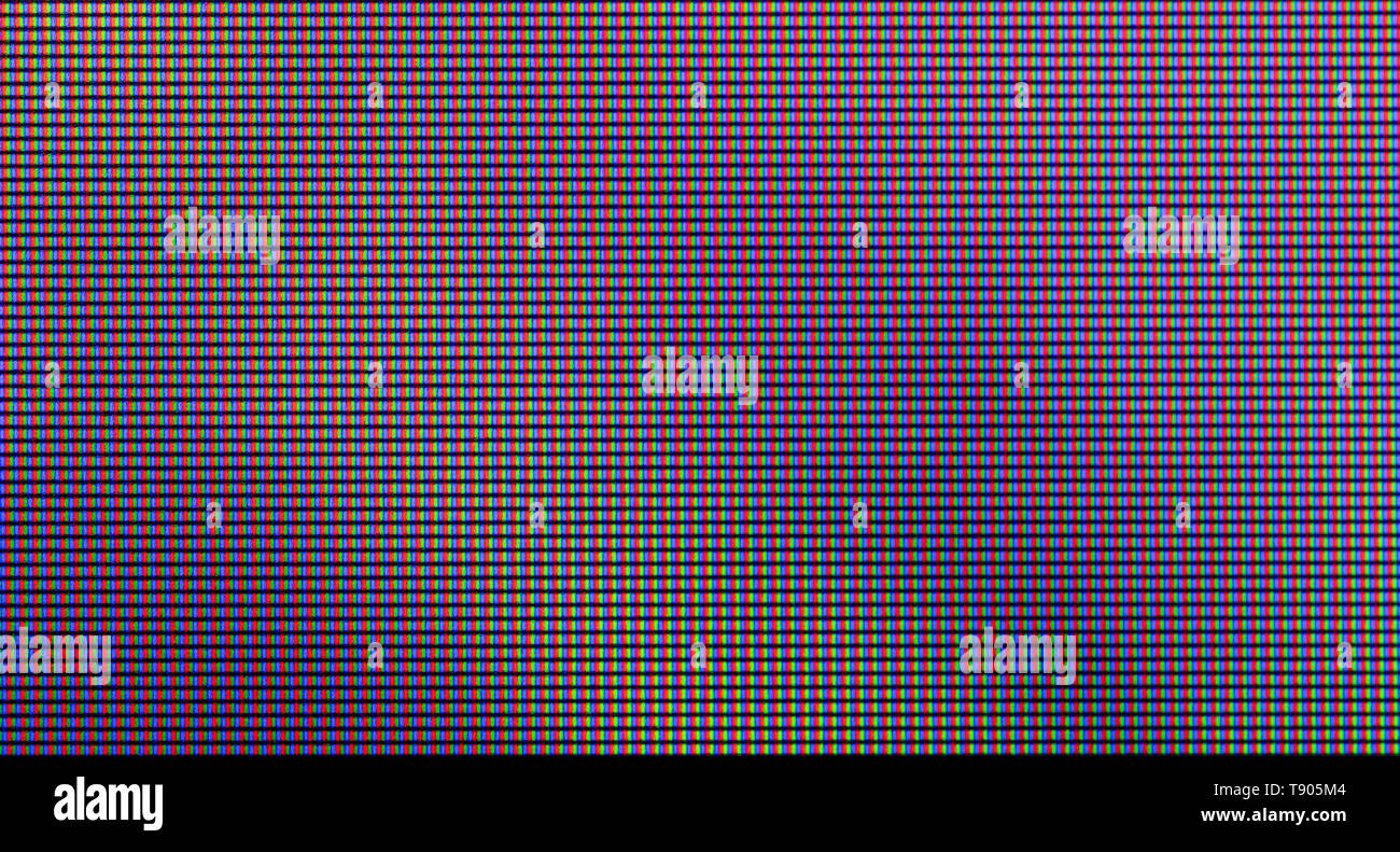 Extreme Nahaufnahme von LED-IPS-Panel Pixel Stockfoto