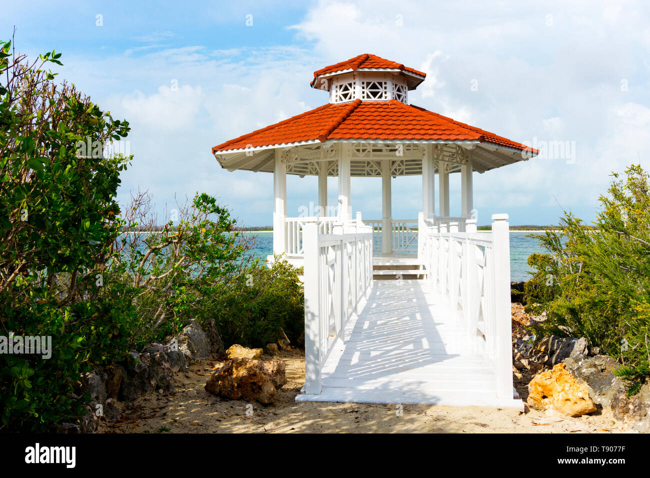 Schönen Pavillon am Strand Stockfoto
