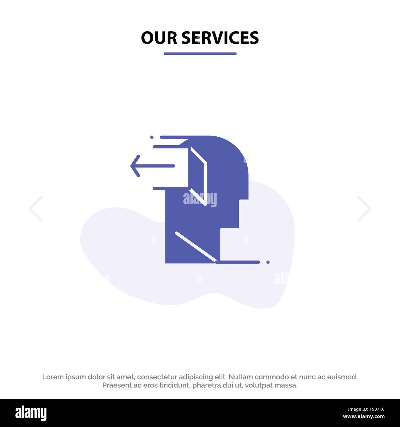 Unsere Dienstleistungen Tür, Geist, Negativ, Out, Release Solid Glyph Icon Web Karte Vorlage Stock Vektor