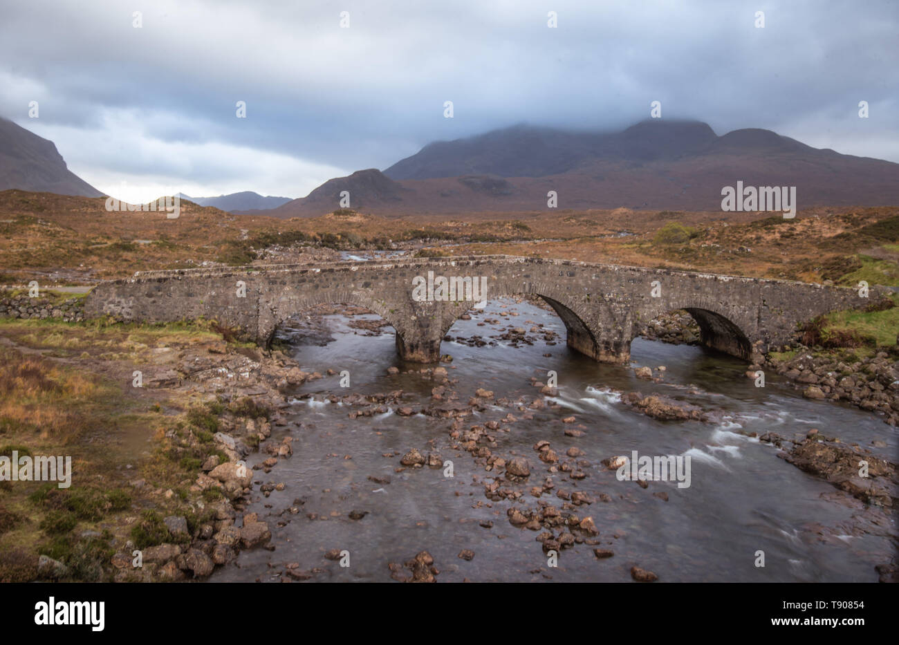 Sligachan Alte Brücke, Isle of Skye, Schottland Stockfoto