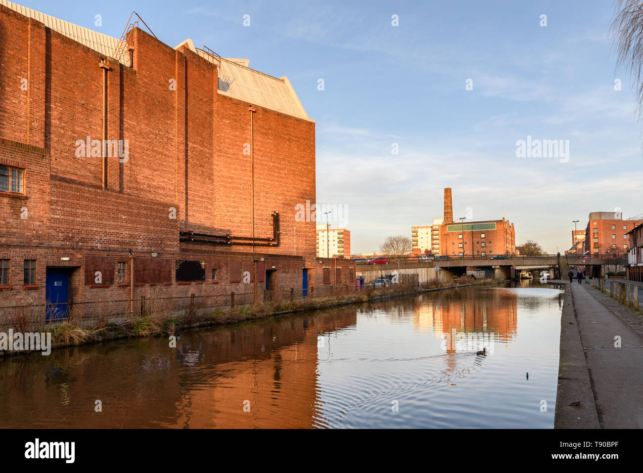 Blick auf den Kanal, ein romantisches Refugium in einer einzigartigen Lage im Herzen von Chester. Stockfoto