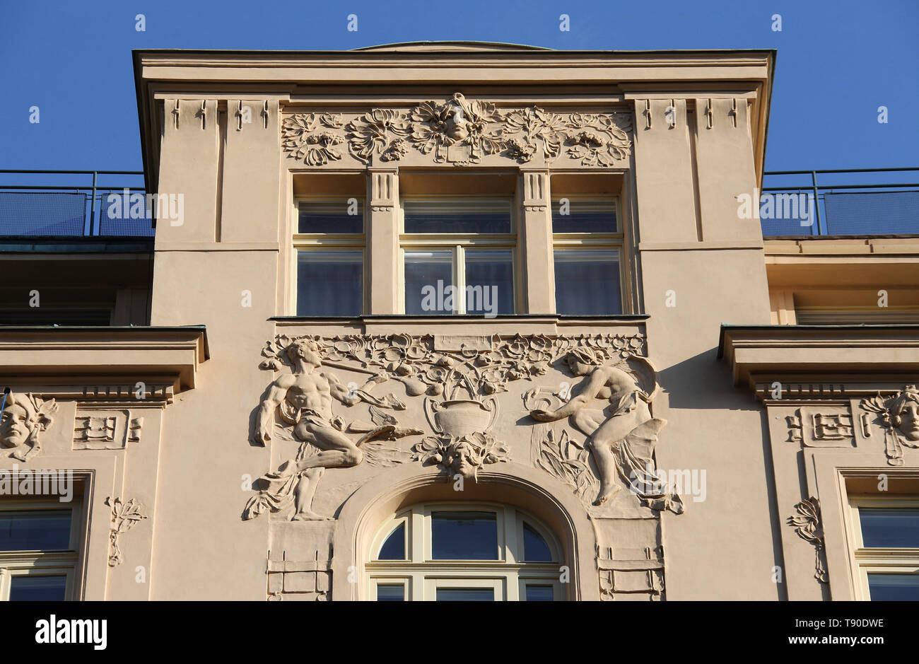 Cafe Louvre Gebäude in Prag Stockfoto
