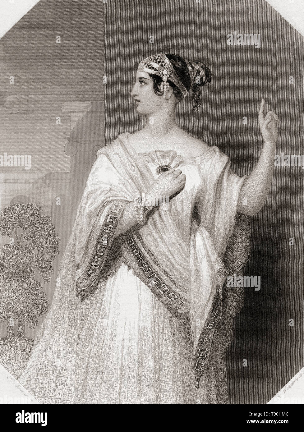 Portia. Wichtigste weibliche Figur aus Shakespeares Julius Caesar. Von Shakespeare Gallery, veröffentlicht C 1840. Stockfoto