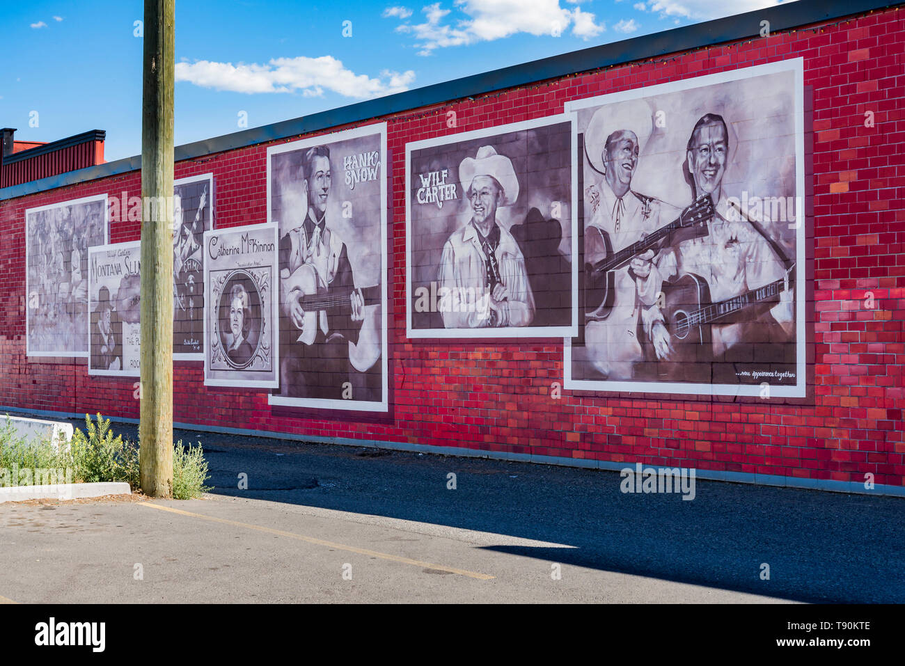 Wilf Carter und Hank Snow auf Country Musik Wand, Merritt, British Columbia, Kanada Stockfoto