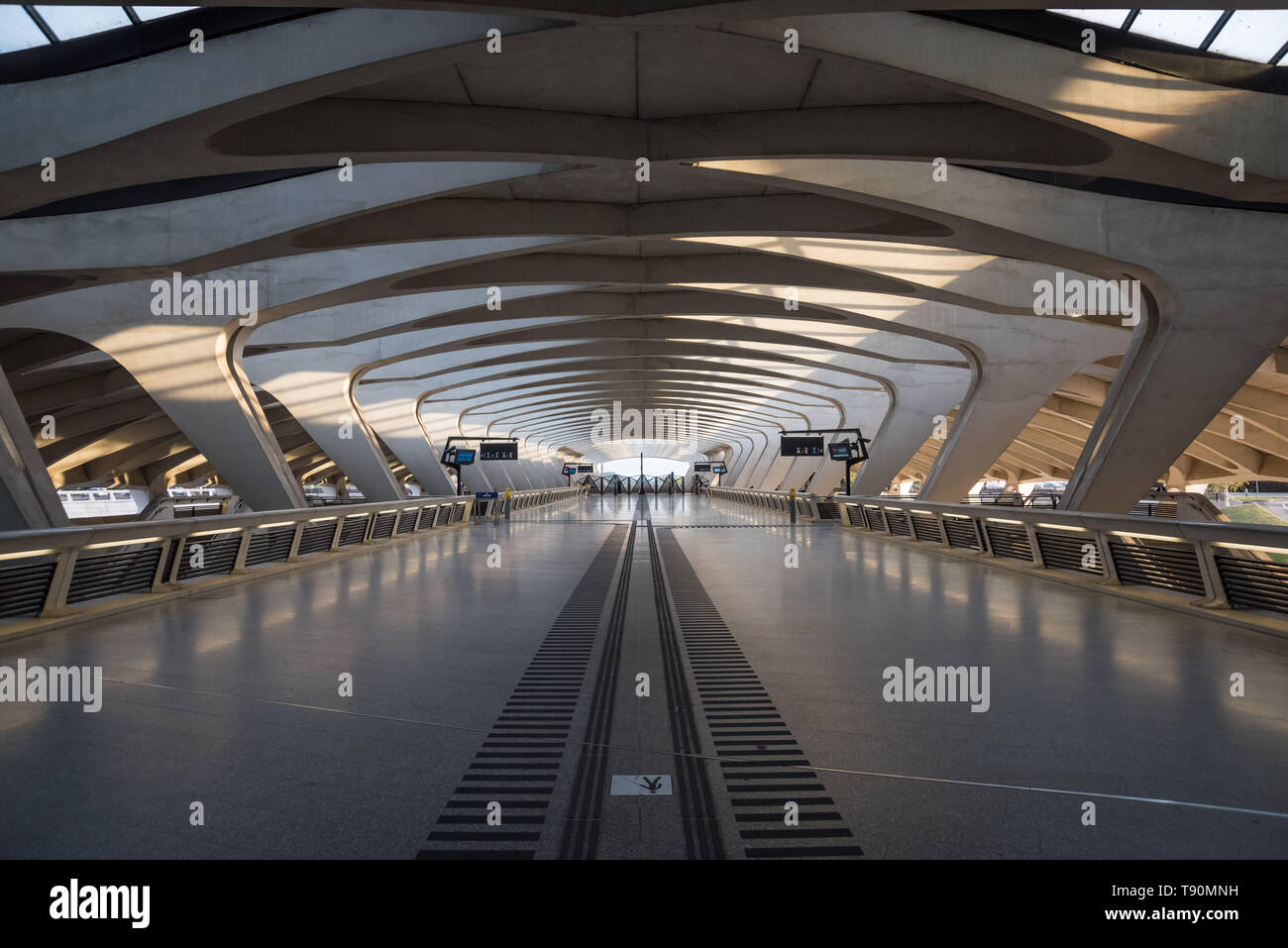Der TGV Bahnhof Lyon Saint-Exupéry (franz.: Gare de Saint-Exupéry TGV) ist ein fernverkehrsbahnhof am Flughafen Lyon Saint-Exupéry, etwa 20 Kilometer Stockfoto
