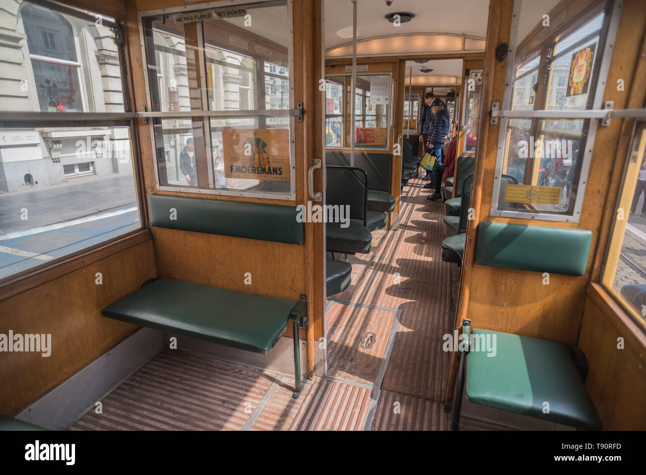Brüssel, 150 Tramwayparade' Jahre Straßenbahn in Brüssel "am 1. Mai 2019 - Brüssel, Parade "150 Jahre Straßenbahn", 1. Mai, 2019 Stockfoto