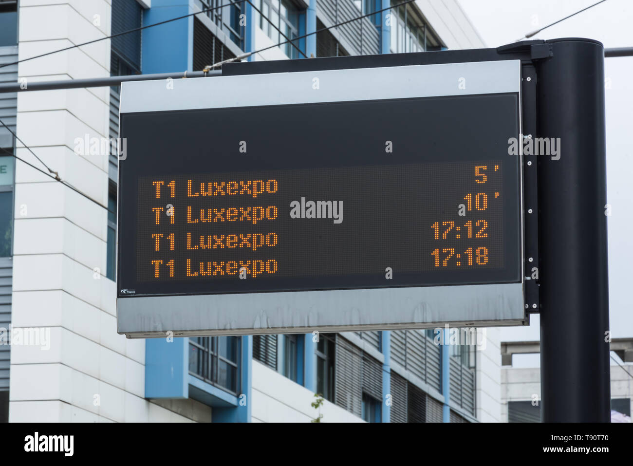 Stater Straßenbahn (Dt.: Städtische Straßenbahn) ist die Bahnlinie der luxemburgischen Hauptstadt Luxemburg, sterben bin 10 sterben. Dezember 2017 eröffnet wurde. D Stockfoto