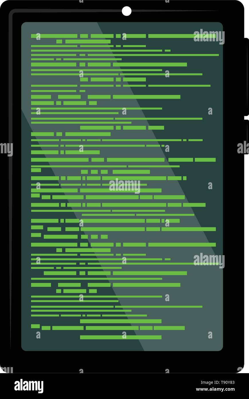 Programmierung Code auf einem Tablet Bildschirm Stock Vektor