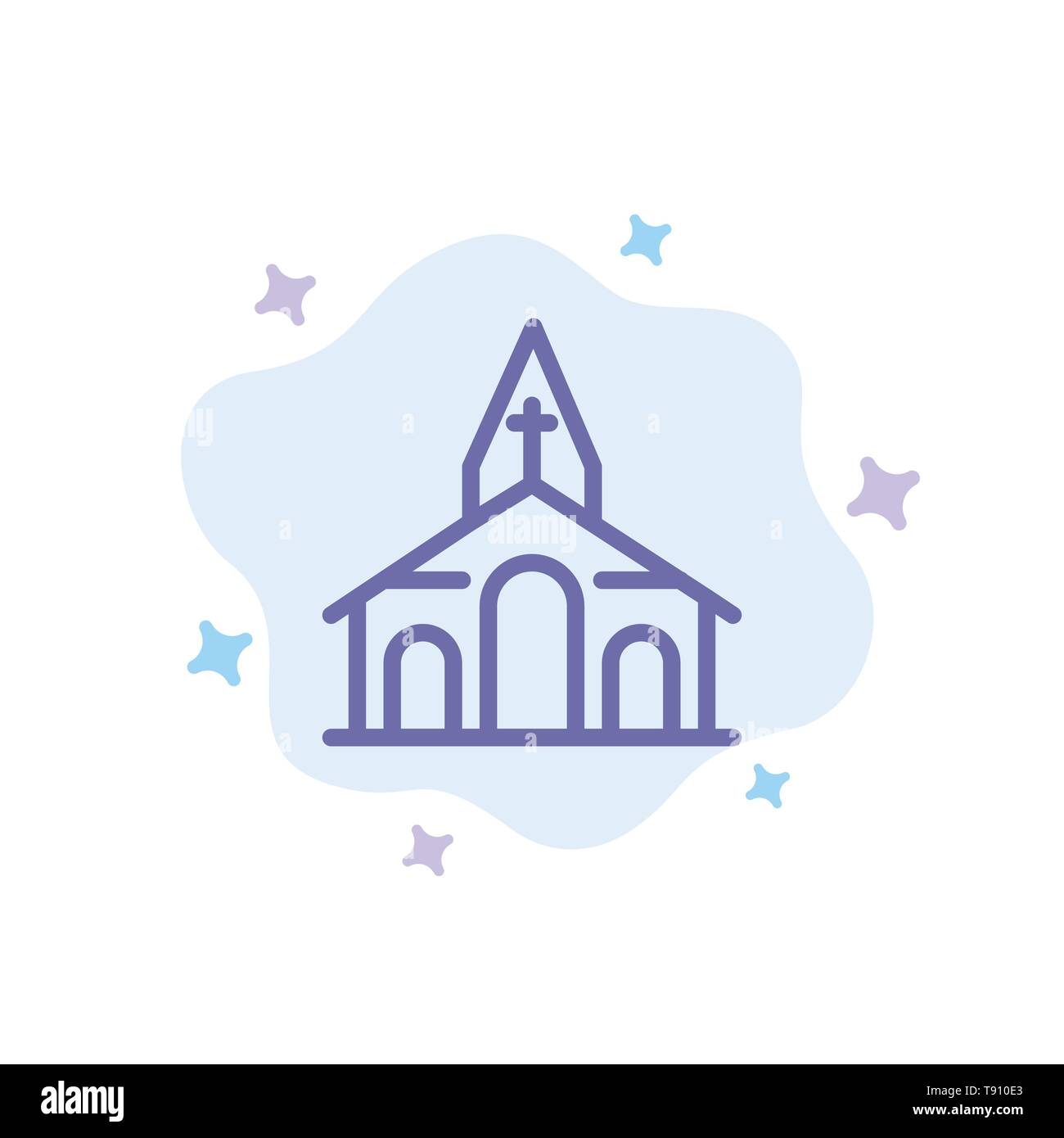 Gebäude, Weihnachten, Kirche, Frühling blaues Symbol auf Abstrakten Cloud Hintergrund Stock Vektor