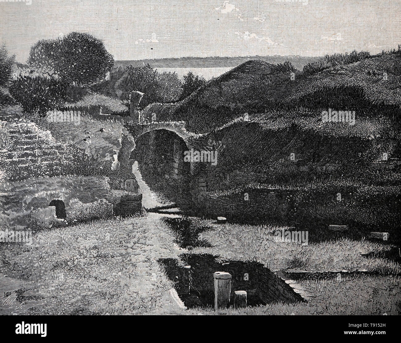 Abbildung zeigt Ansicht in Sizilien das Amphitheater in Syrakus im Buch cassell Geschichte Englands Stockfoto