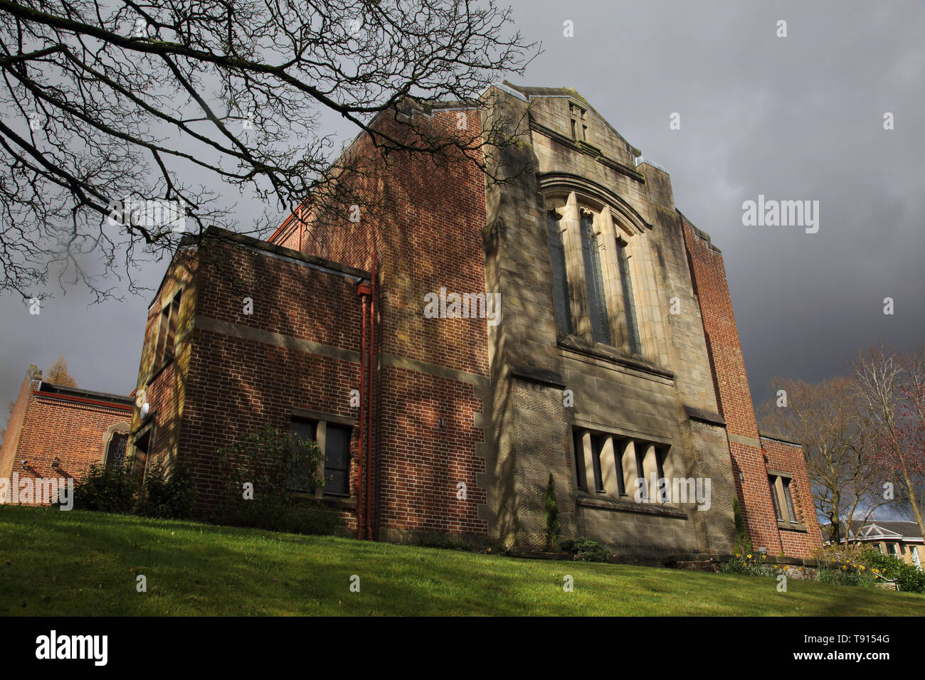 Bearsden Cross Glasgow Schottland Bearsden Kreuz Kirche Fassade Stockfoto