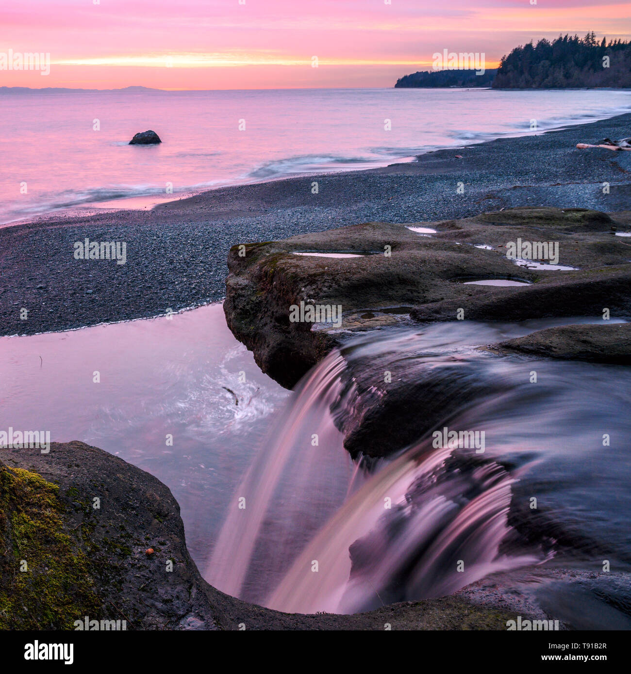 Sandcut fällt, sandcut Regional Park, Shirley, Vancouver Island, BC, Kanada Stockfoto