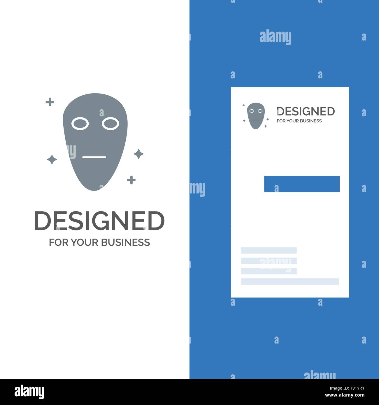Alien, Galaxy, Spacegrau Logo Design und Business Card Template Stock Vektor