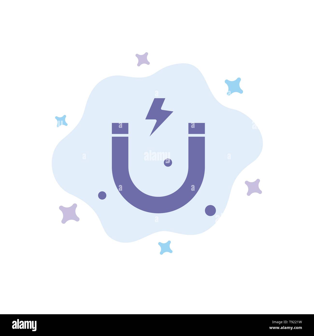 Attraktion, Magnet, Wissenschaft blaues Symbol auf Abstrakten Cloud Hintergrund Stock Vektor