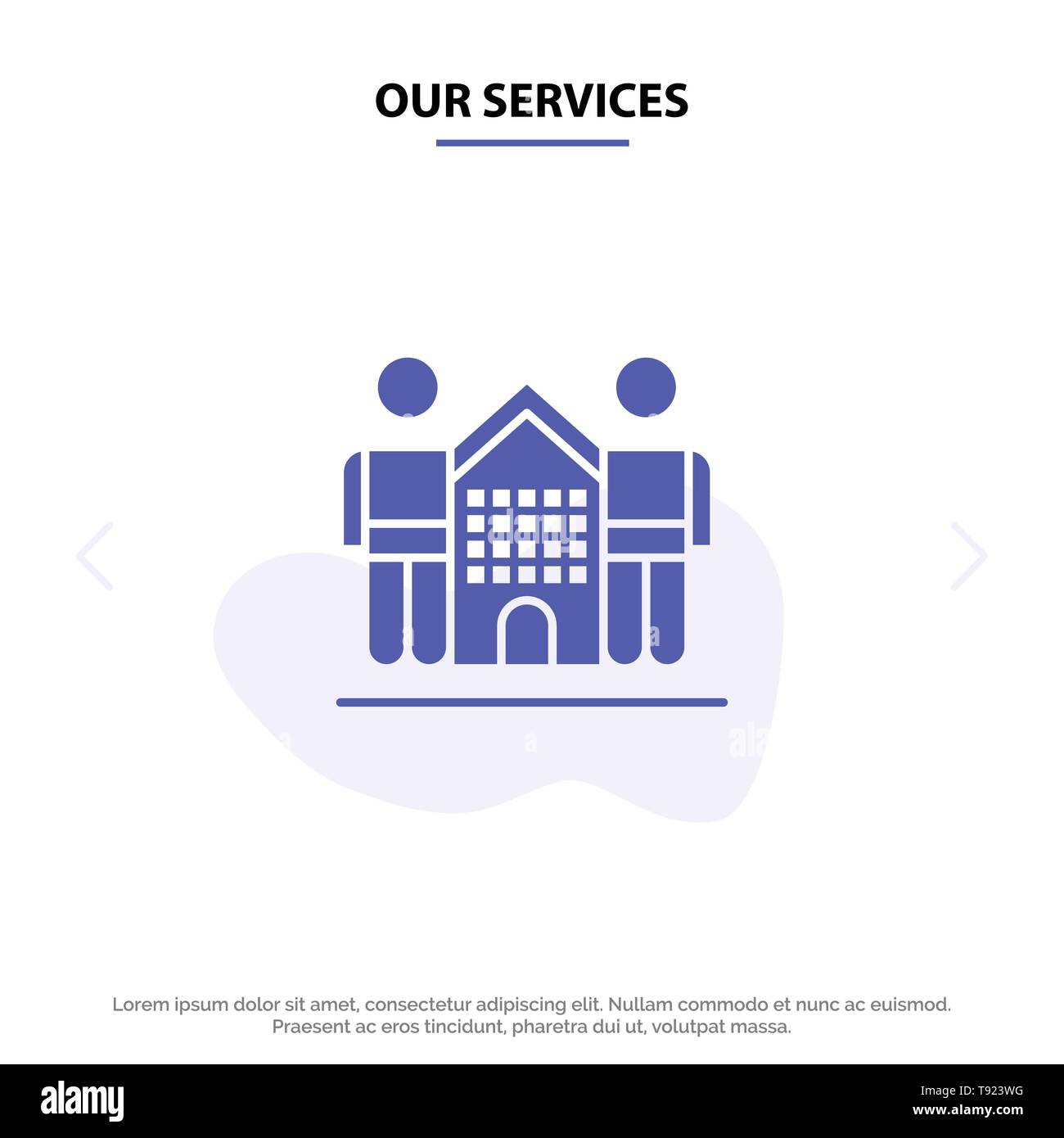 Unsere Dienstleistungen Kultur, Freundlich, Freunde, Heimat, Leben solide Glyph Icon Web Karte Vorlage Stock Vektor