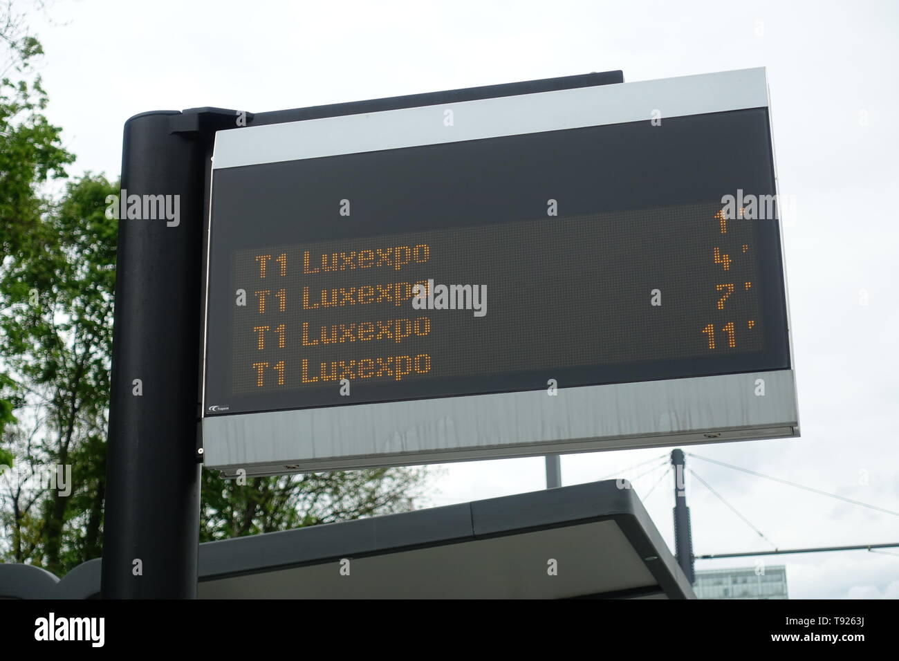 Stater Straßenbahn (Dt.: Städtische Straßenbahn) ist die Bahnlinie der luxemburgischen Hauptstadt Luxemburg, sterben bin 10 sterben. Dezember 2017 eröffnet wurde. D Stockfoto