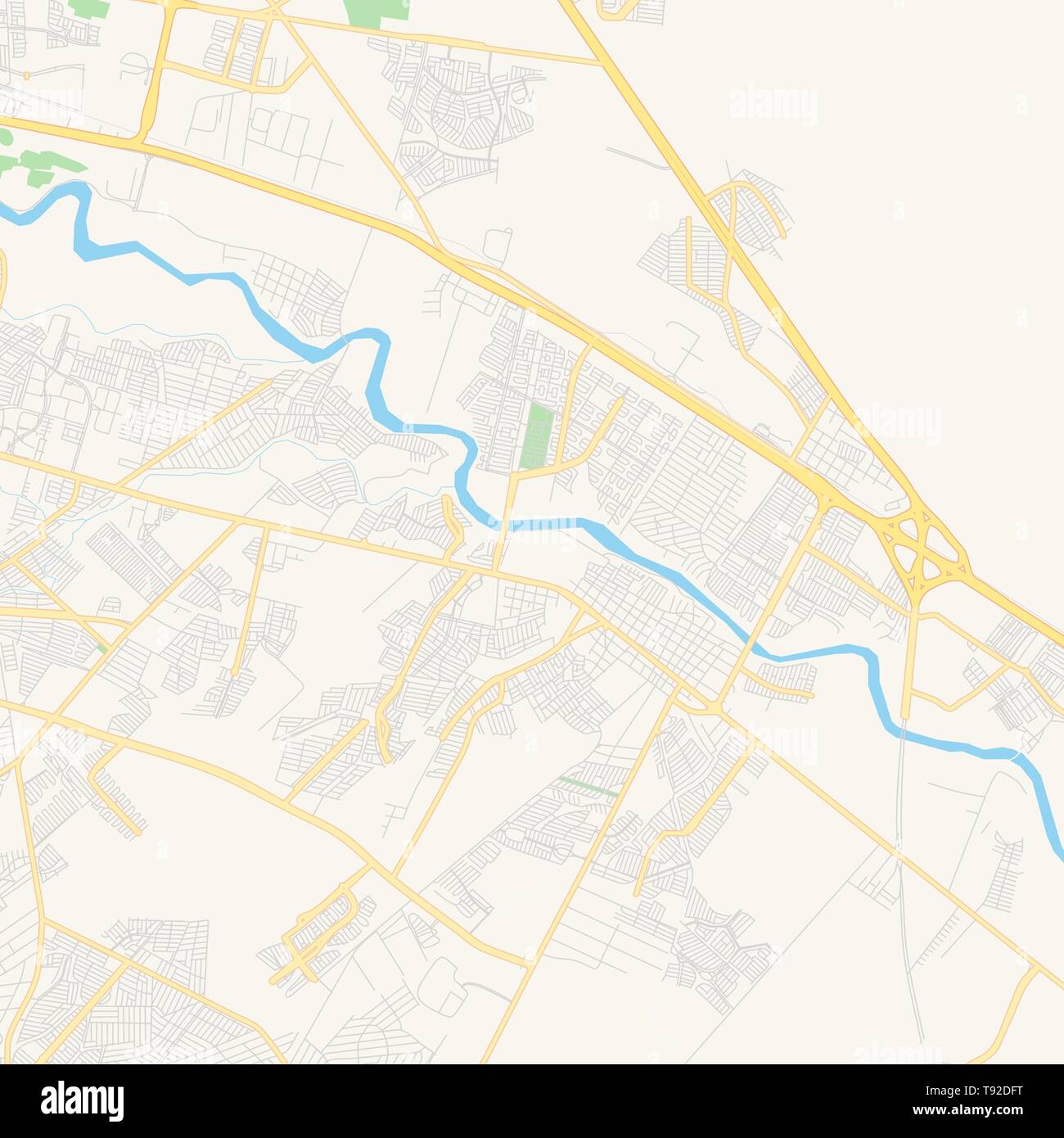 Leeren Vektor Karte von Ciudad Benito Juárez, Nuevo León, Mexiko