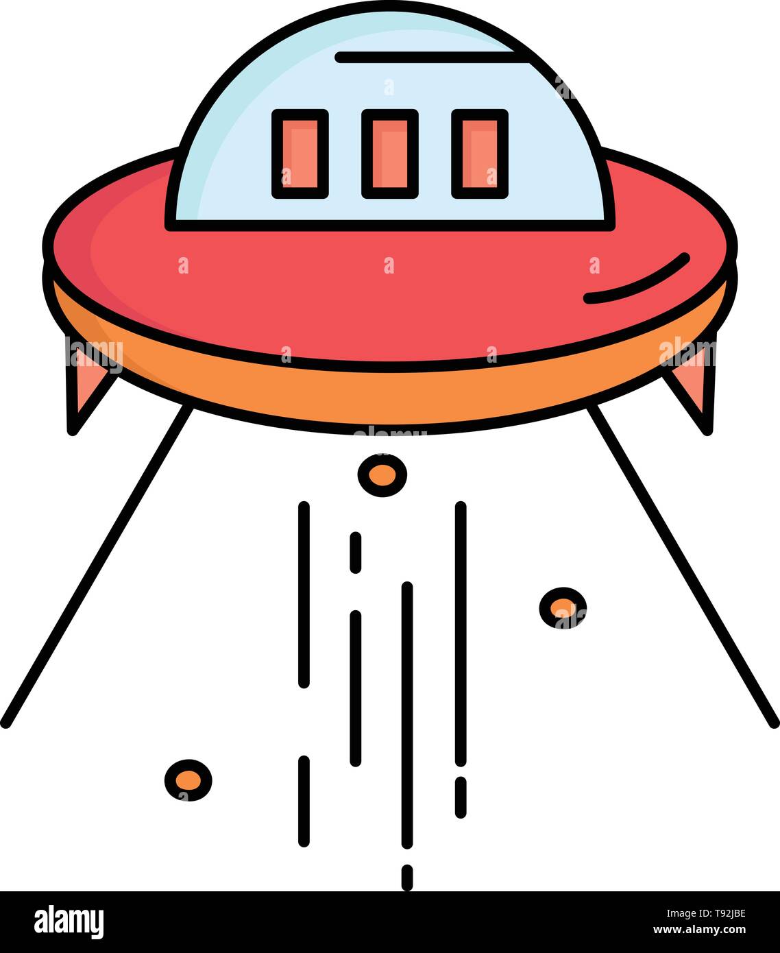 Space Ship, Raum, Schiff, Rakete, Alien flachen Farbe Symbol Vektor Stock Vektor