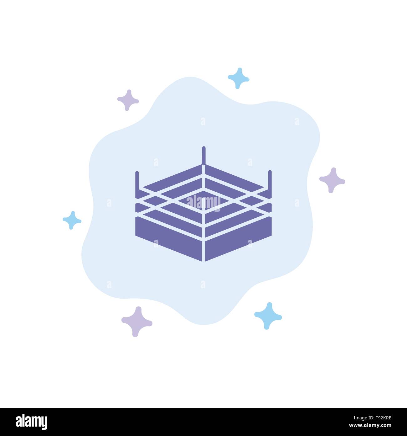 Boxen, Wrestling Ring, blaues Symbol auf Abstrakten Cloud Hintergrund Stock Vektor