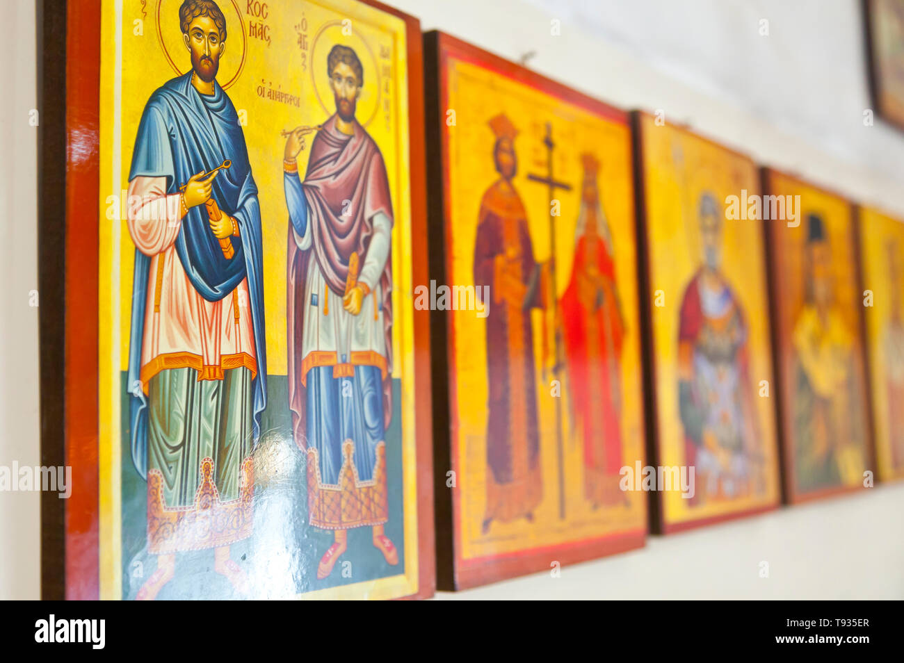 Griega ortodoxa Iglesia de San Jorge. Madaba. Jordanien, Oriente Medio Stockfoto