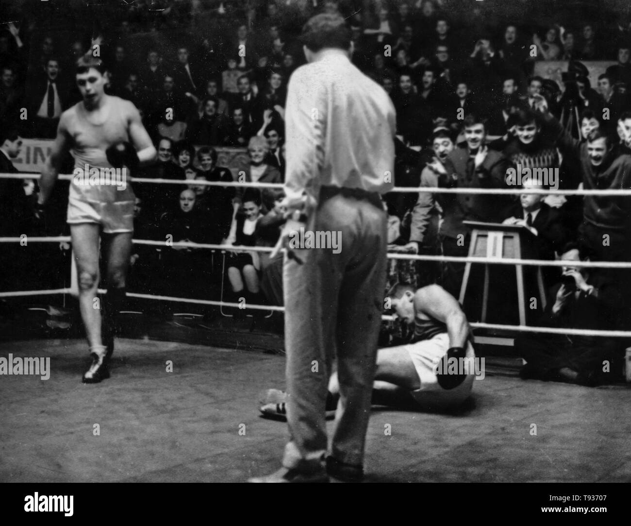 Boxkampf zwischen Amateuren in Moskau, 1957 Stockfoto
