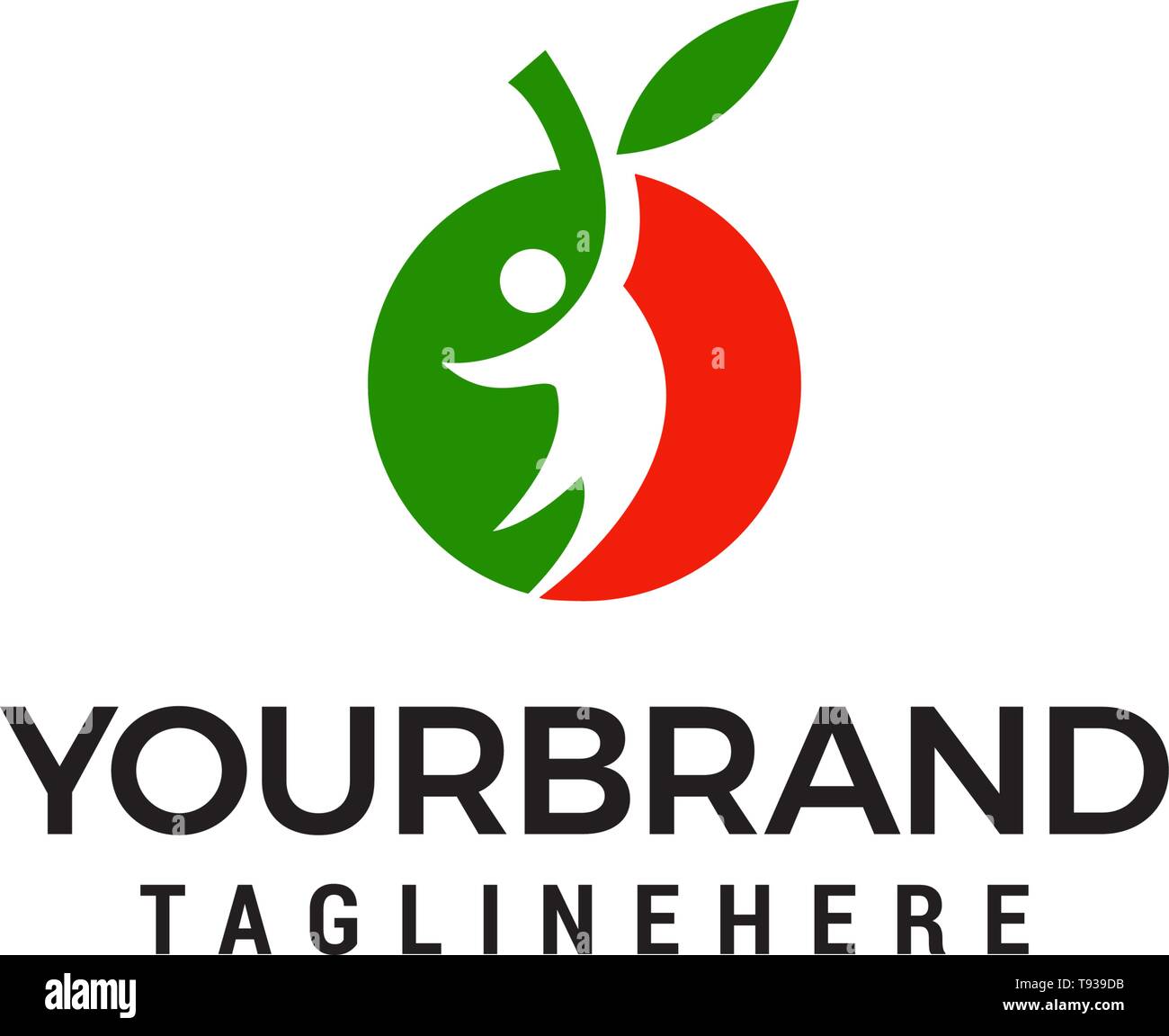 Menschen Obst Logo Design Konzept Vorlage Vektor Stock Vektor