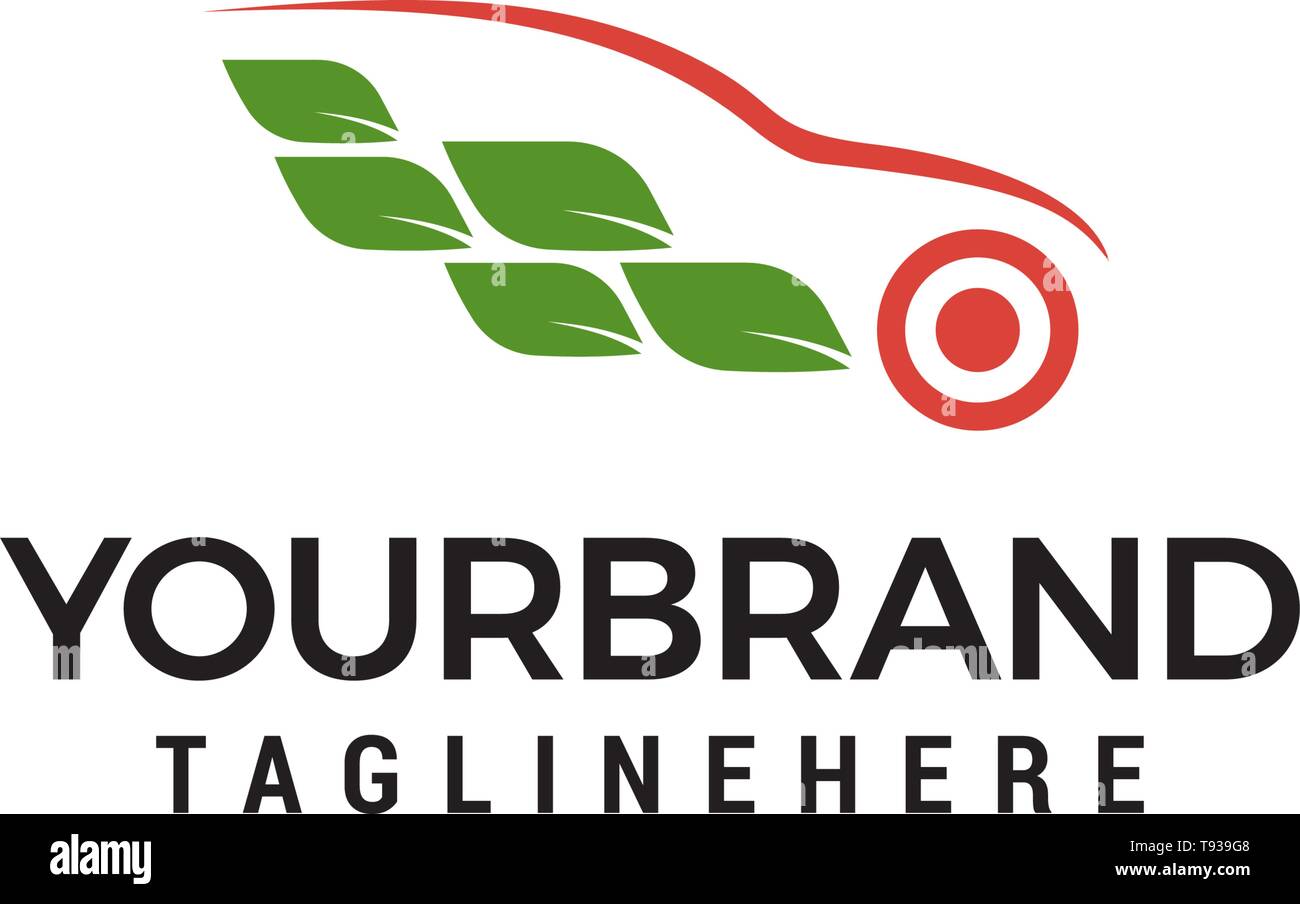 Auto eco Logo Design Konzept Vorlage Vektor Stock Vektor