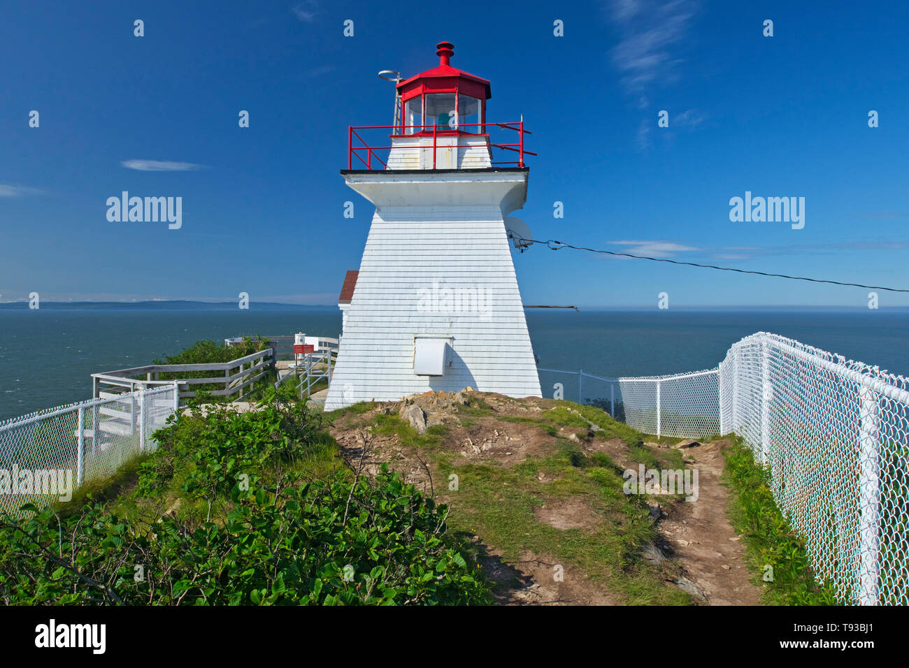 Leuchtturm auf Bucht von Fundy Kap Enlist New Brunswick Kanada Stockfoto