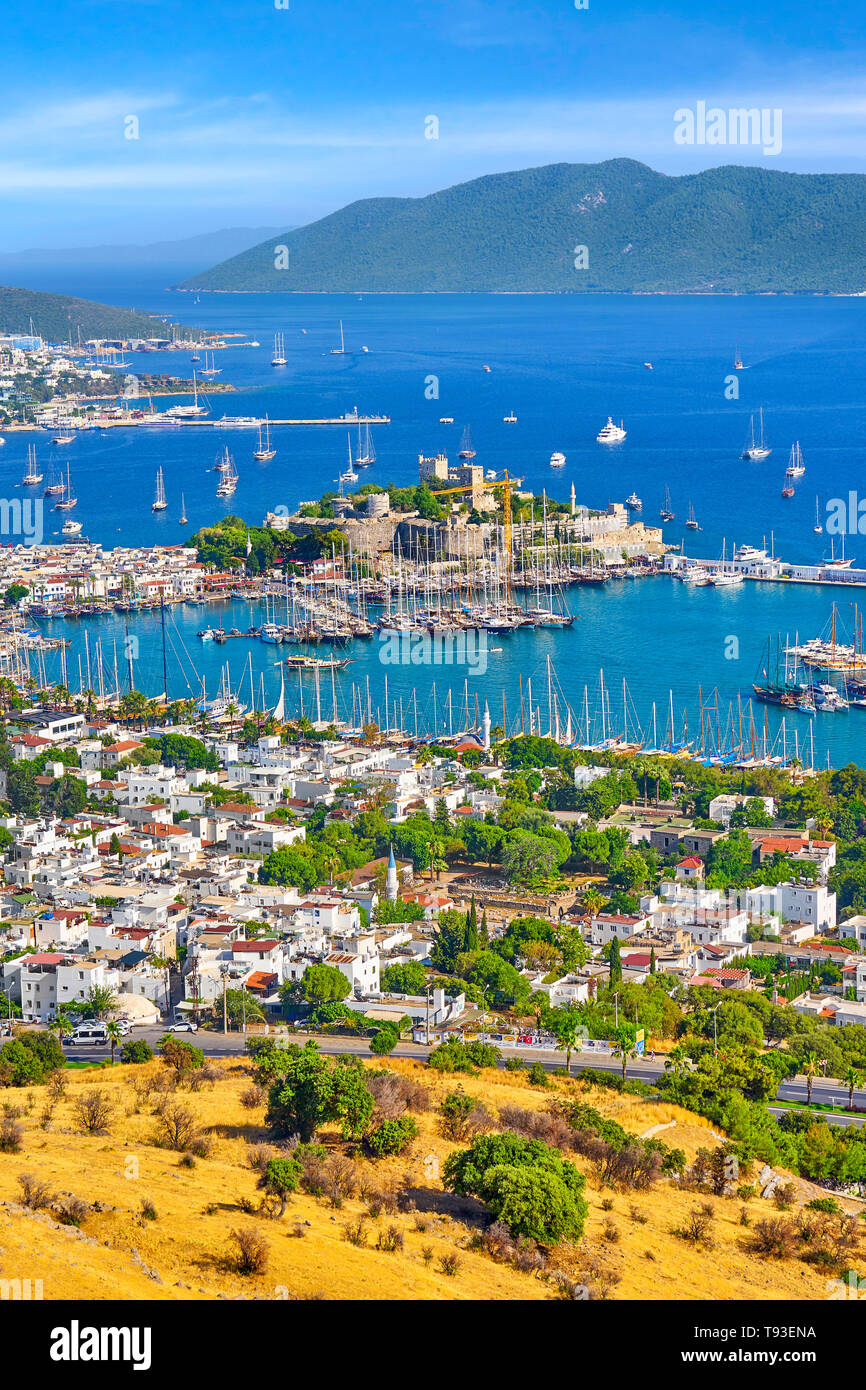 Türkei - Bodrum, die Stadt und den Hafen, Anatolien Stockfoto