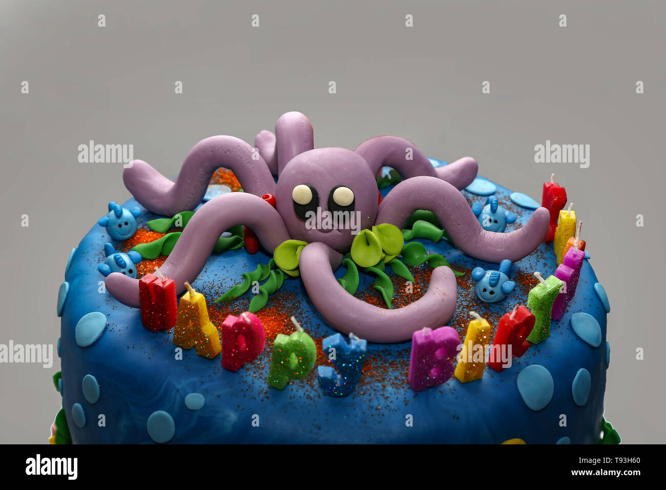 Geburtstag Kuchen auf marine Thema Stockfoto