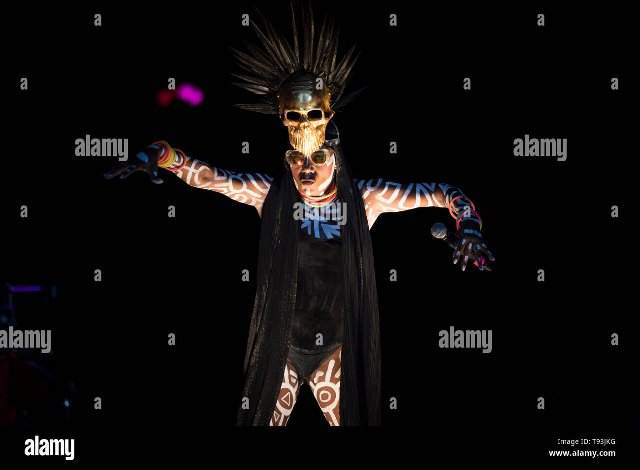 Sängerin Grace Jones auf der Bühne während eines Konzerts im sportlichen Sommer Festival von Monaco auf 2018/08/06 *** Local Caption *** Stockfoto