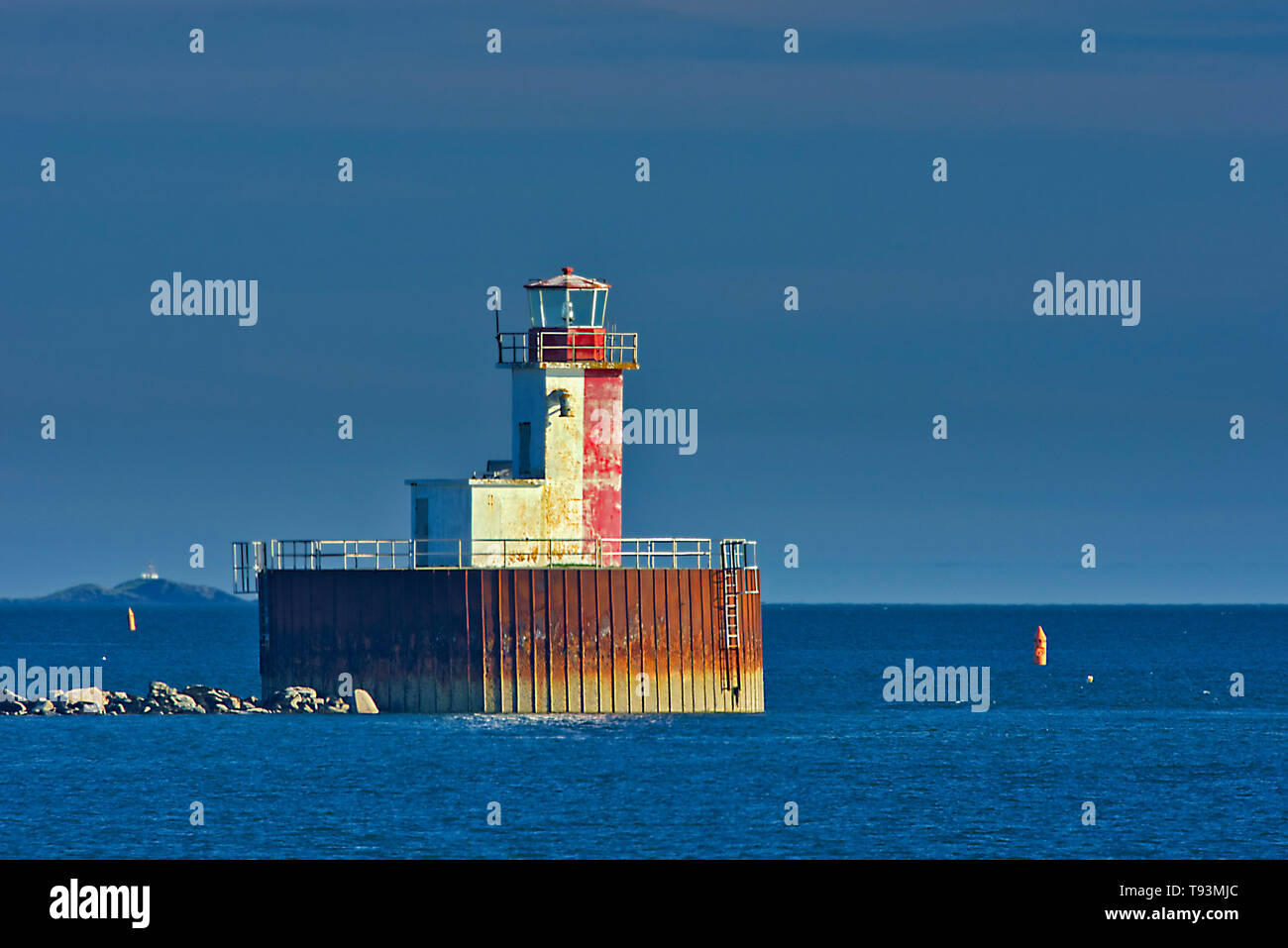 Bunker Island Lighthouse Yarmouth Nova Scotia Kanada Stockfoto