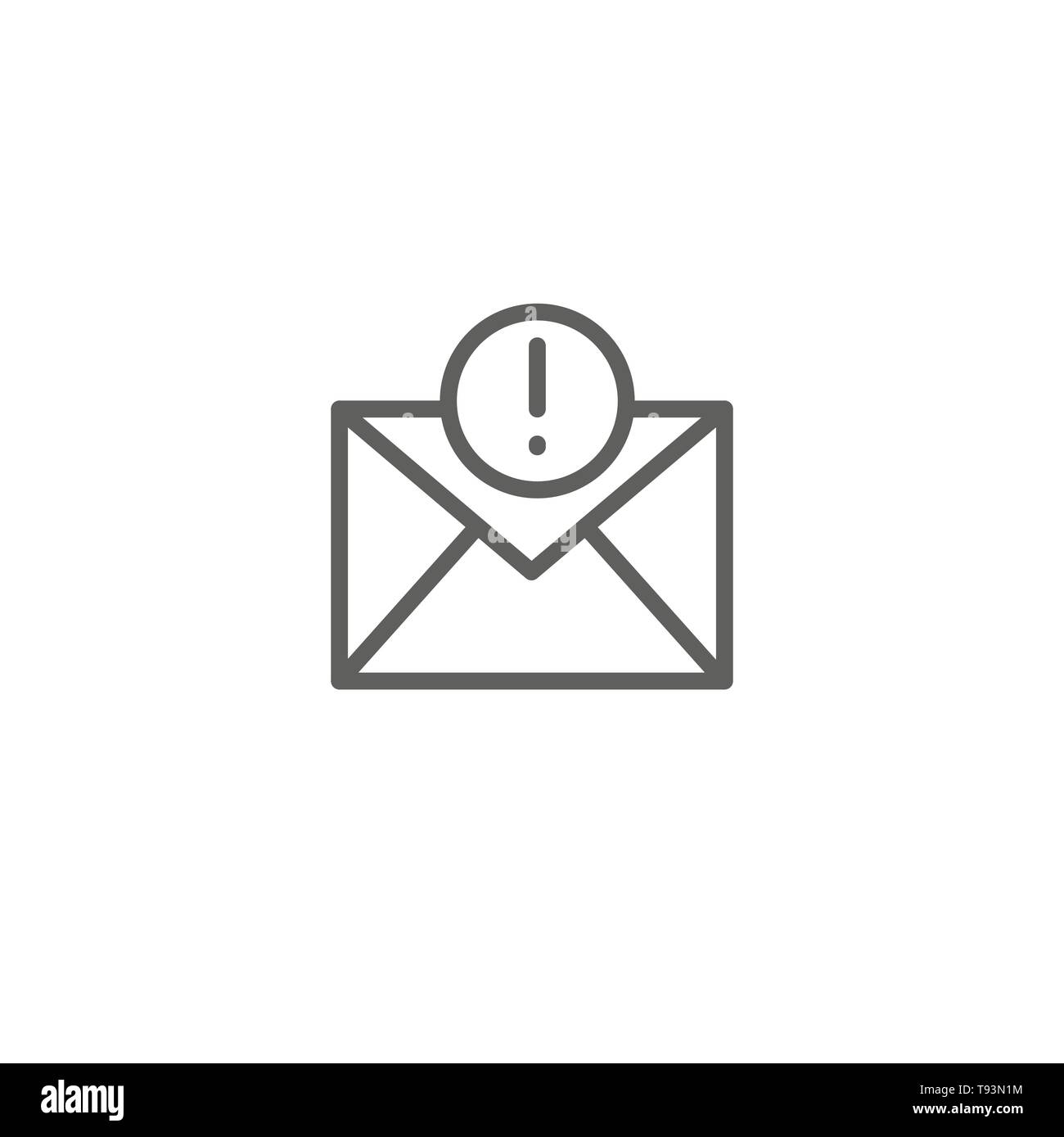 E-Mail Marketing Kampagnen Symbol w Umschlag und Ausrufezeichen Stock Vektor