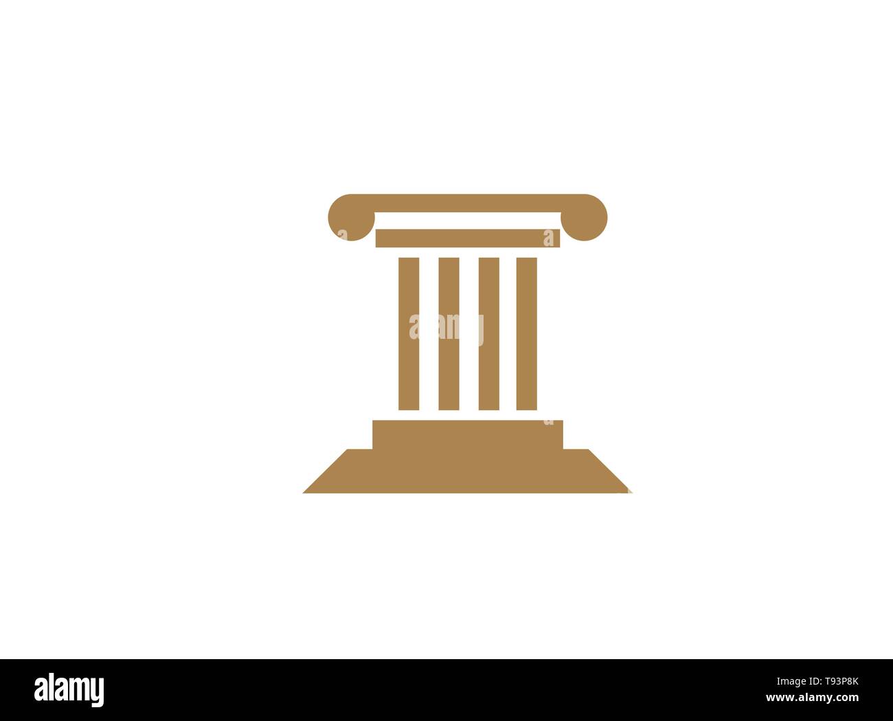 Gesetz Gebäude Gerechtigkeit für Logo Design Illustration Stock Vektor