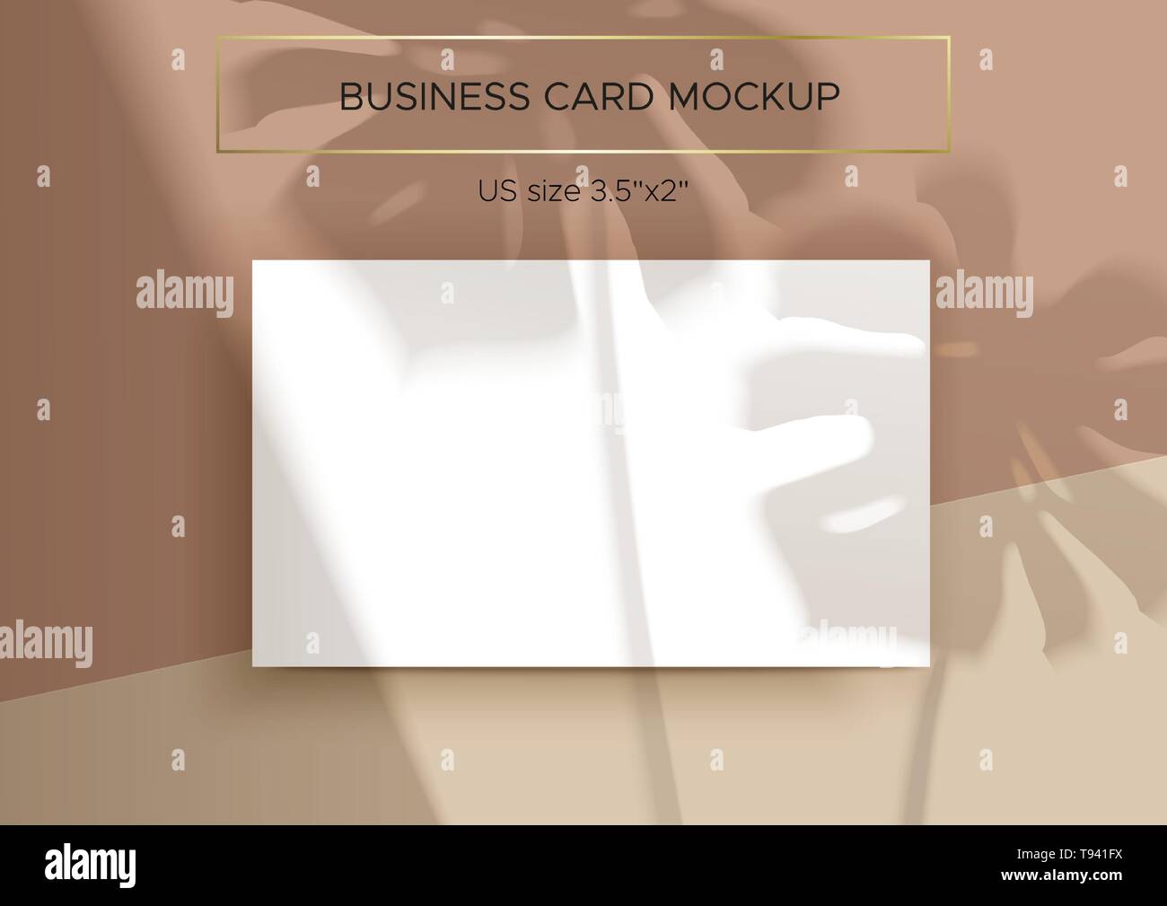 Business card Mockup. Top Licht Schatten Overlay Stock Vektor