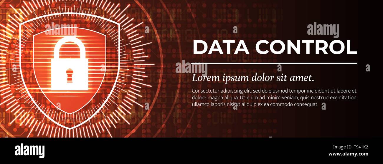 Data Control. Die rote Moderne Hintergrund. Vektor. Stock Vektor