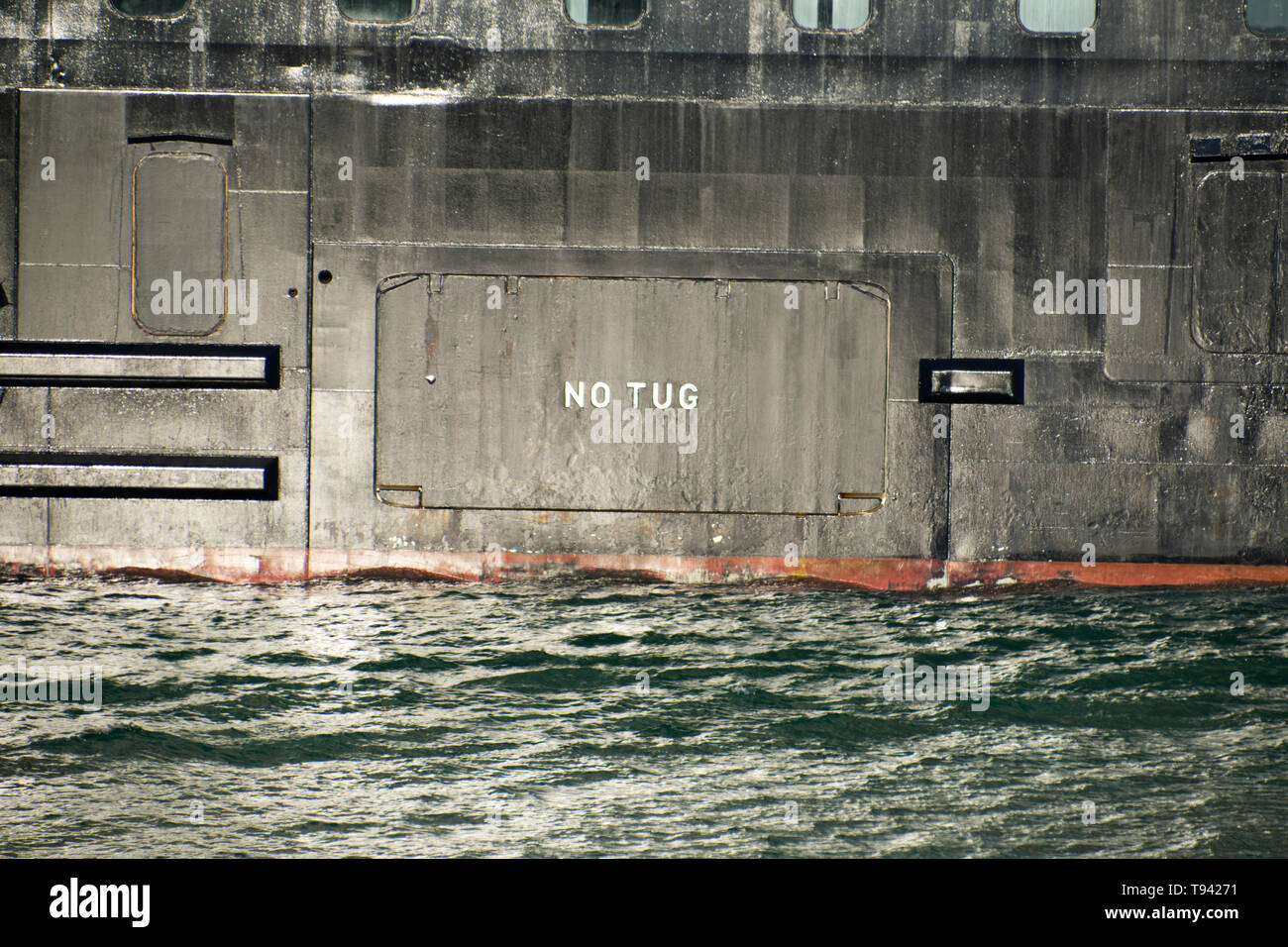 Detail der Seite der Azamara Verfolgung Steuerbord Cruiser. Stockfoto